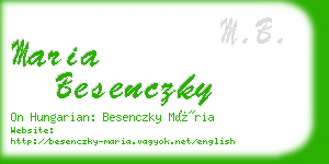 maria besenczky business card